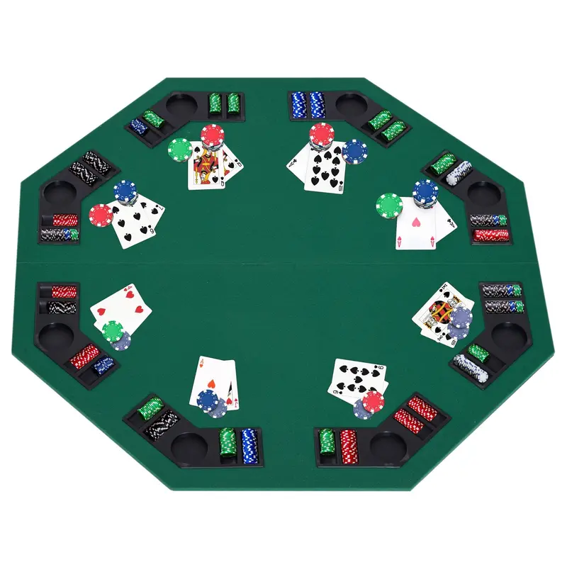 1.2m (48″) Foldable Poker Table Top – Supports 8 Players with Chip Trays