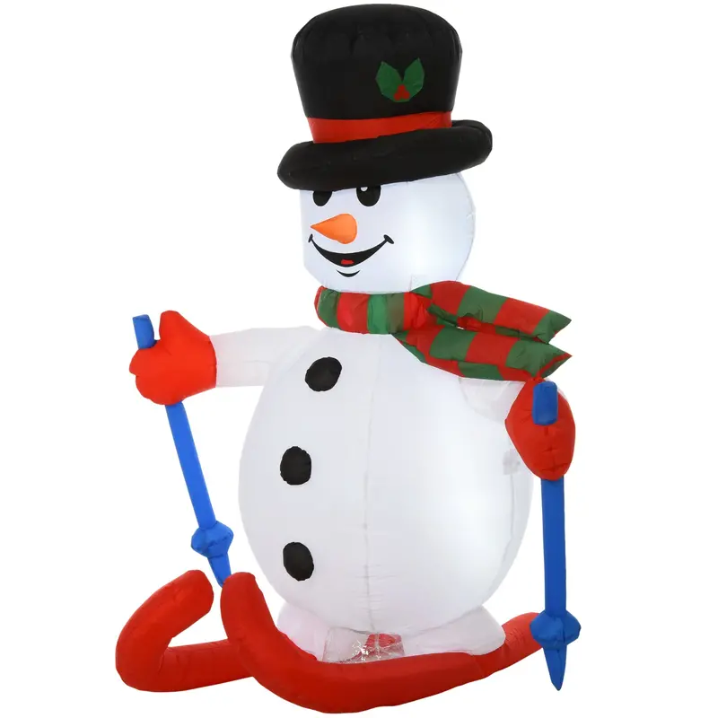 1.7m LED Snowman Inflatable – Outdoor Holiday Decoration with Polyester Fabric Body