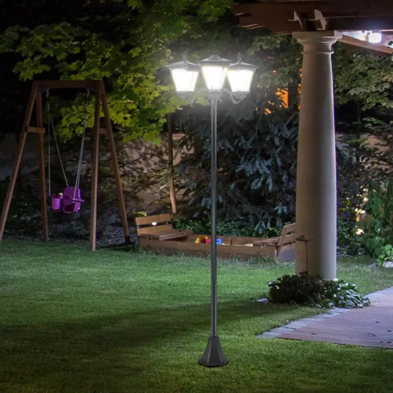 1.8 m Solar-Powered Victorian-Style Garden Post Lamp – Motion-Sensing LED Bollard Light