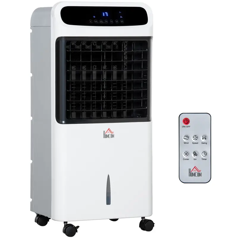 12-Litre Remote-Controlled Evaporative Air Cooler – Three-Speed White Unit