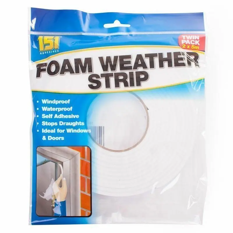 151mm Foam Draught Excluder Weatherstrip – 10m Double-Pack