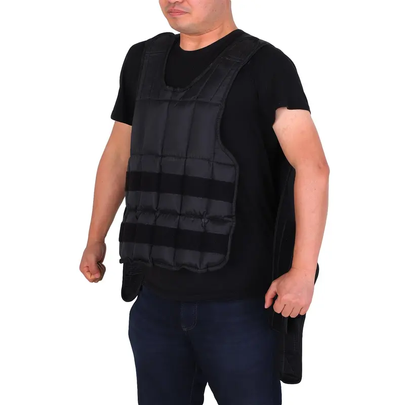 15kg Adjustable Sand-Filled Weight Vest – Durable Black Fitness Training Gear