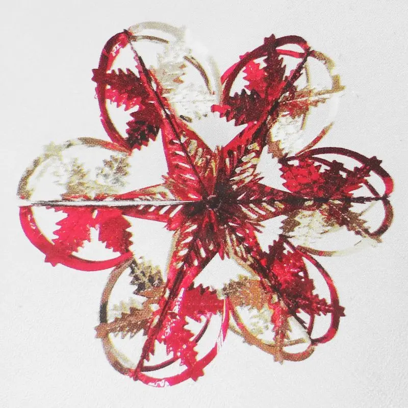 16-Inch Starburst Christmas Ornament – 6-Arm Metallic Red & Gold Holiday Decorative Hanging Piece