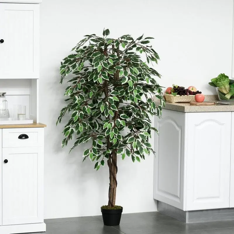 160 cm Artificial Ficus Tree with Nursery Pot – Lifelike Silk Plant for Indoor or Outdoor Decor