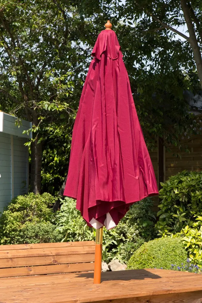 2.7m Burgundy Garden Umbrella for Outdoor Patio Shade