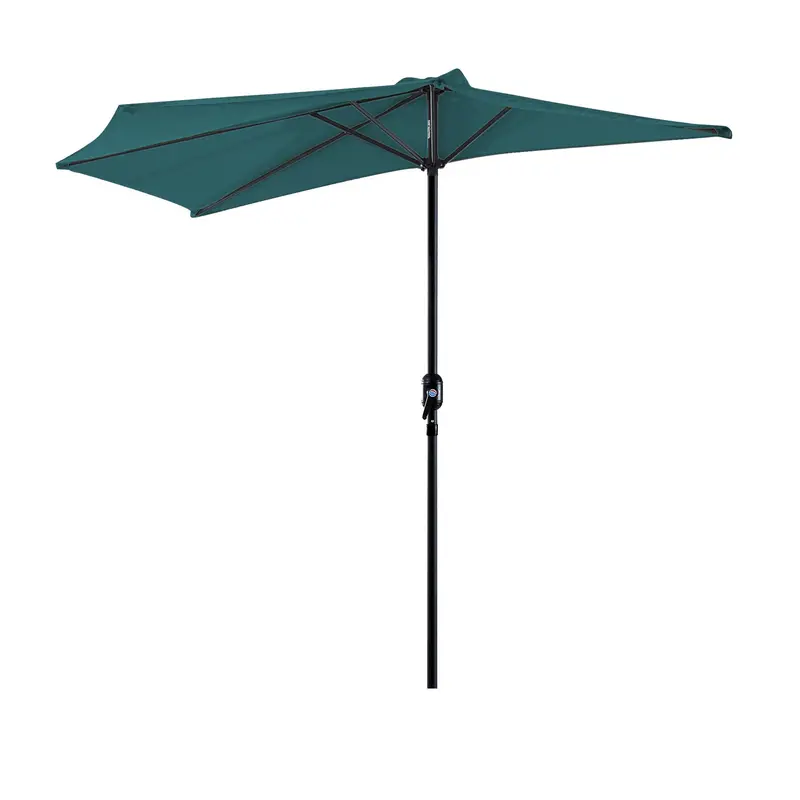 2.7m Half-Parasol Garden Umbrella with Reinforced Steel Ribs – Green