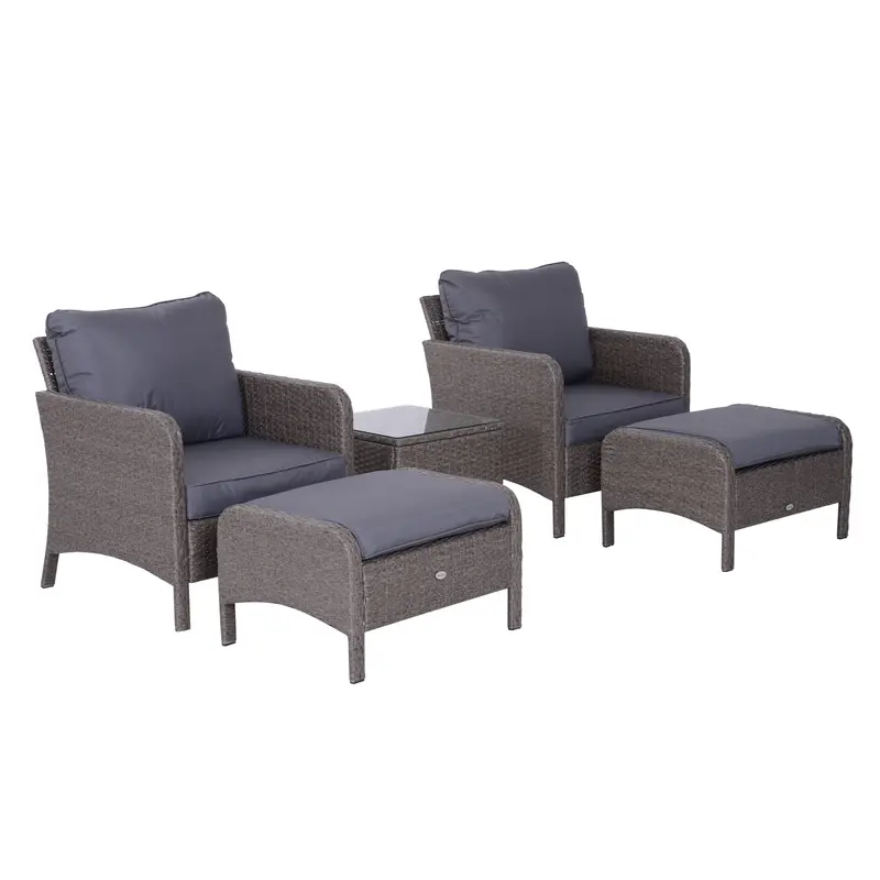 2-Seater Rattan Patio Furniture Set with Modern Woven Design