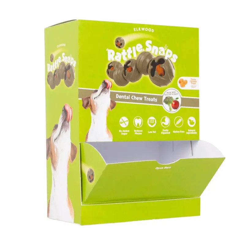 20-Pack Elkwood Rattlesnaps Dental Chews for Dogs – Peanut, Pumpkin & Chicken Flavors