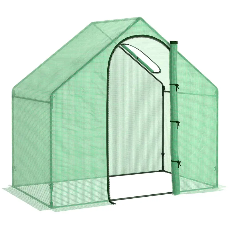 3.4×5.9ft Walk-In Outdoor Greenhouse – Steel-Framed Plant Shelter with Ventilation Window