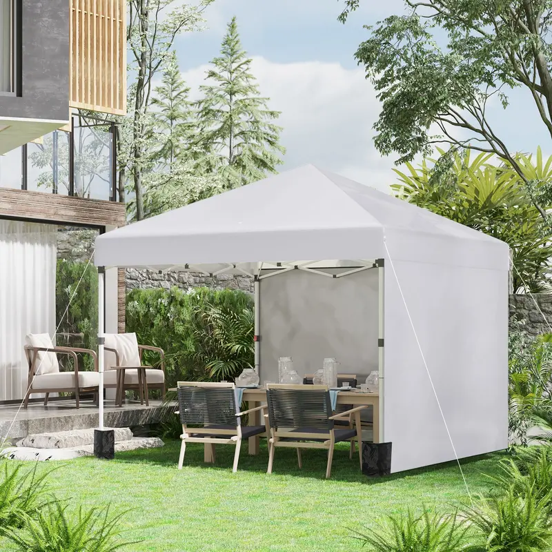 3 m × 3 m Pop-Up Gazebo – Portable Canopy Tent with Two Removable Sidewalls