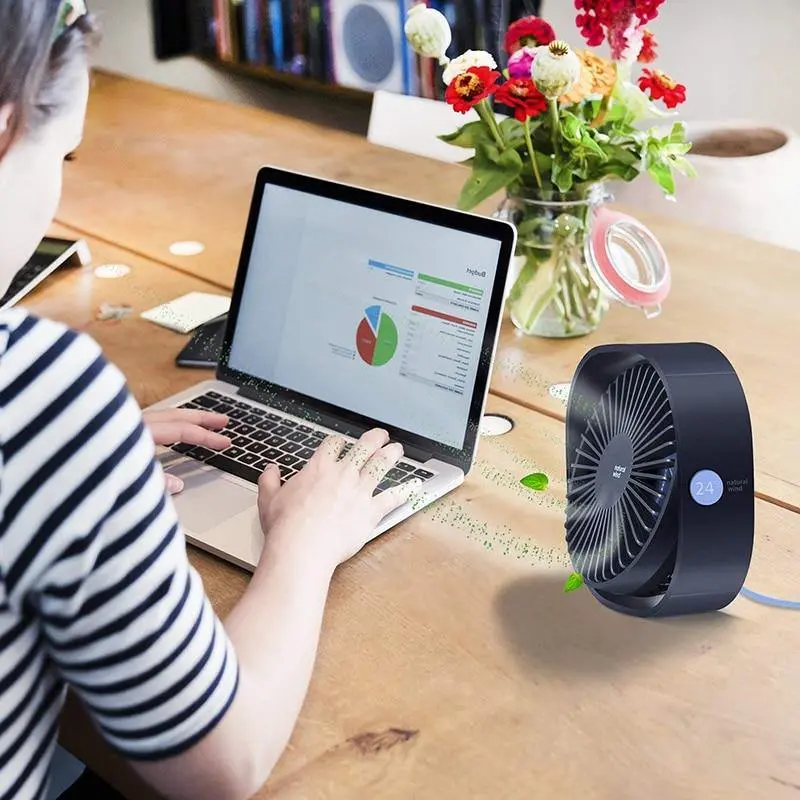 3-Setting Mini Desktop USB Fan