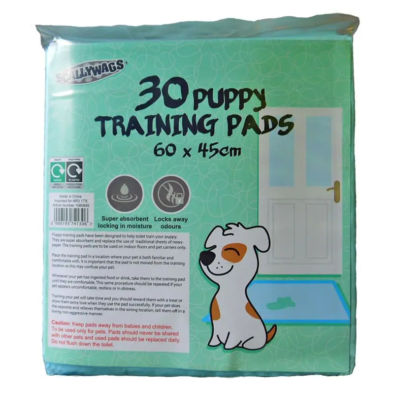30-Pack Puppy Training Pads – 60cm x 45cm Absorbent Disposable Liners