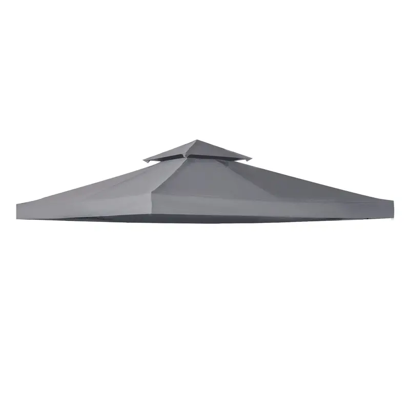 3M Double-Tier Gazebo Replacement Canopy – Deep Grey Pavilion Roof Cover