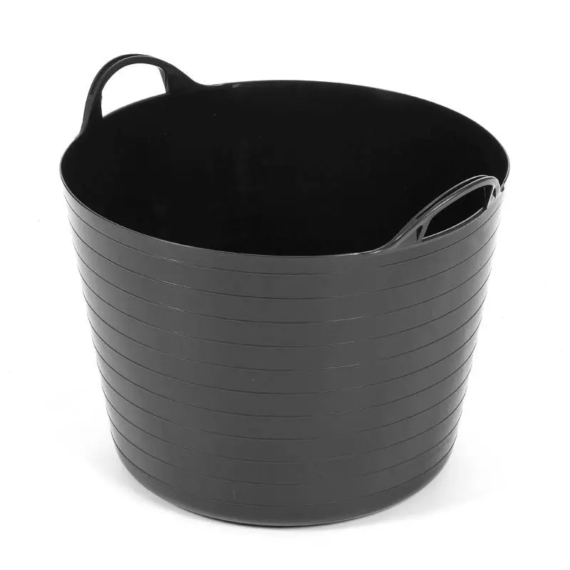 40-Litre Flexible Black Plastic Bucket – Heavy-Duty Flexi-Tub for Gardening & Utility Use