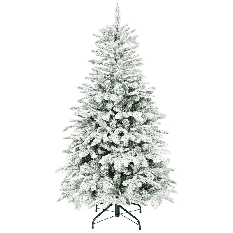 5-Foot Frosted Artificial Christmas Tree – White & Green, 717 Tips