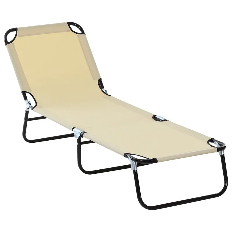 5-Position Adjustable Folding Sun Lounger – Lightweight Outdoor Recliner