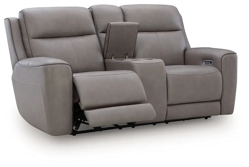 5Z-Comfort Power Reclining Loveseat – Adjustable Headrests and Center Console