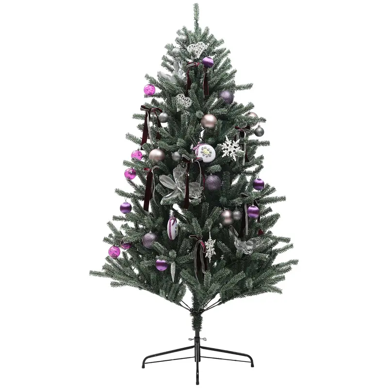 6-Foot Dark Green Decorated Artificial Christmas Tree with Warm White LED Lights (796 Tips)
