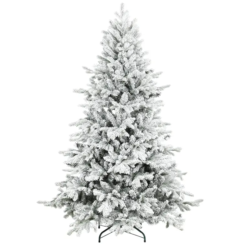 6-Foot Frosted Artificial Christmas Tree – White & Green, 1528 Tips