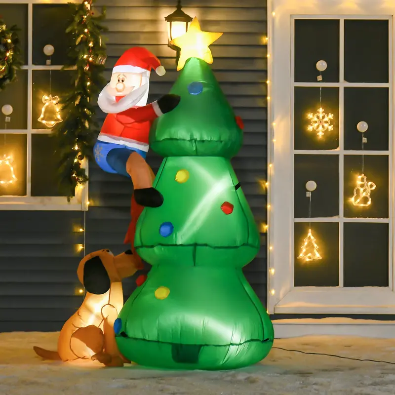 6-Foot Inflatable Christmas Tree – Lightweight Festive Decor with Built-In Lights