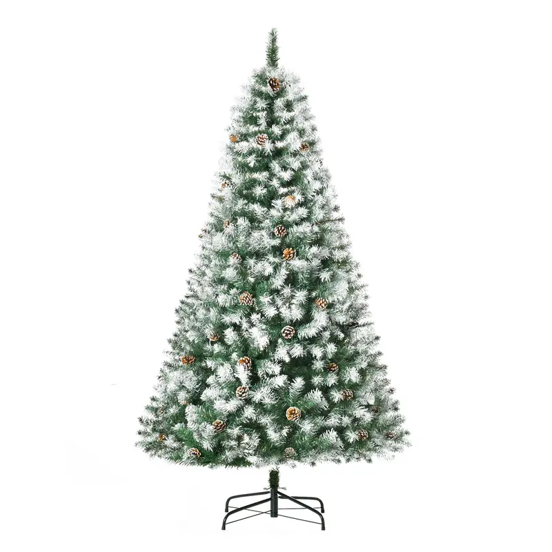 6-Foot Pre-Lit Artificial Christmas Tree with Realistic Pine Cones and Full Branches