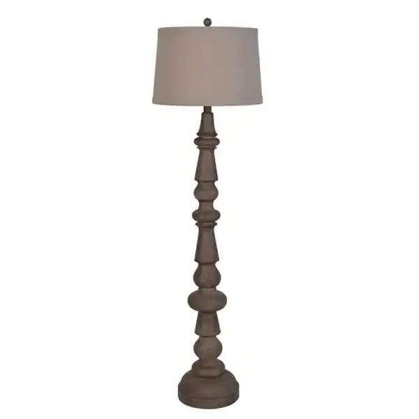 61-Inch Dark Brown Wooden Floor Lamp