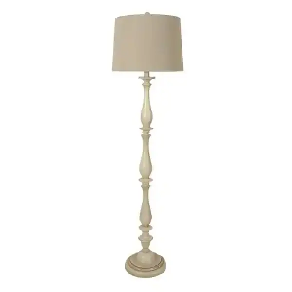 61-Inch Whitewashed Wood-Finish Floor Lamp
