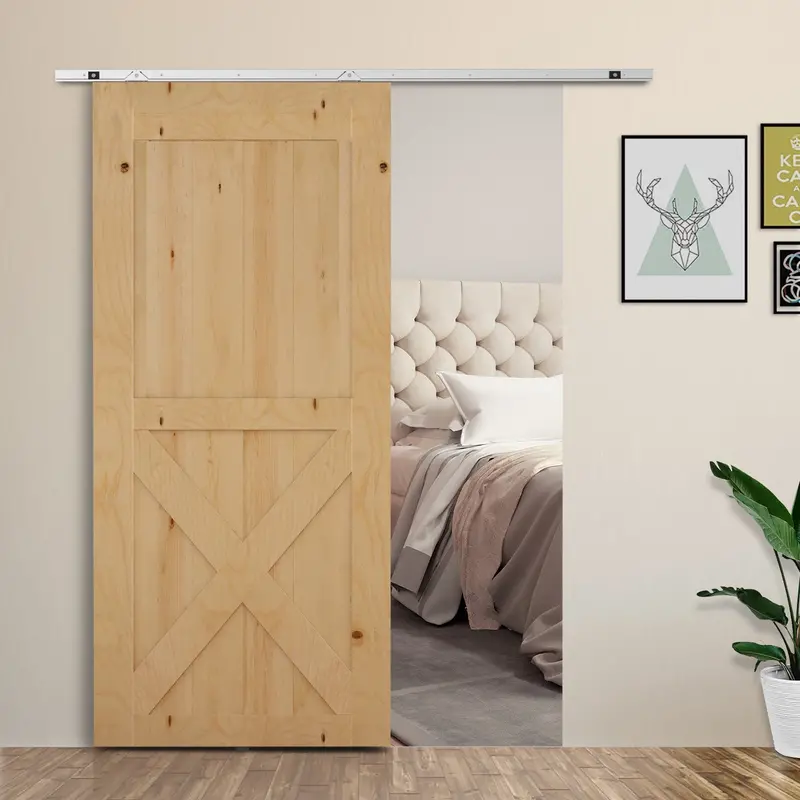 6FT (1860mm) Locking Sliding Barn Door Track System for Single Doors