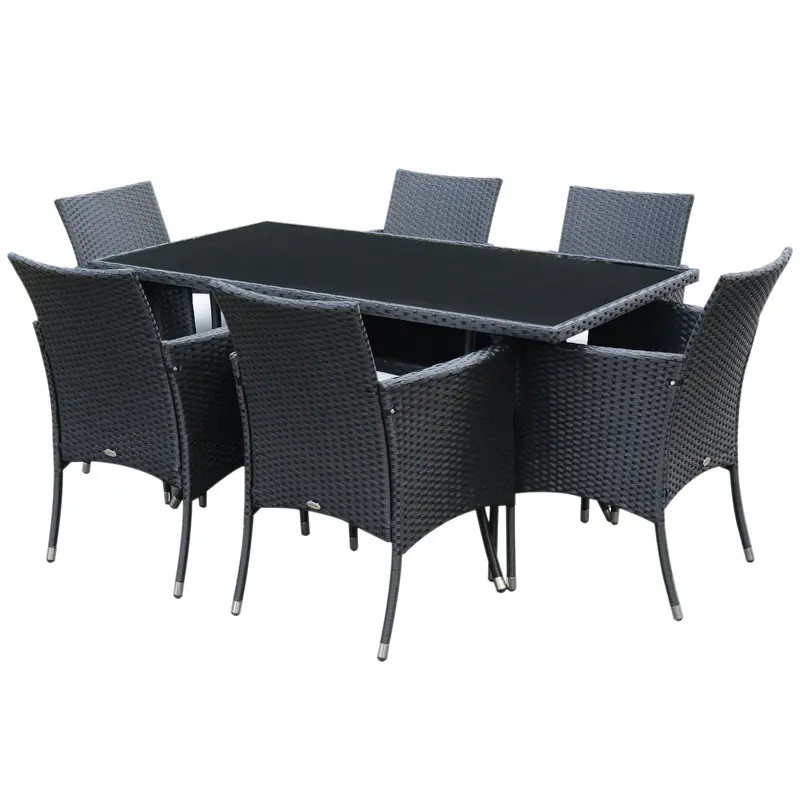 7-Piece PE Rattan Outdoor Dining Furniture Set