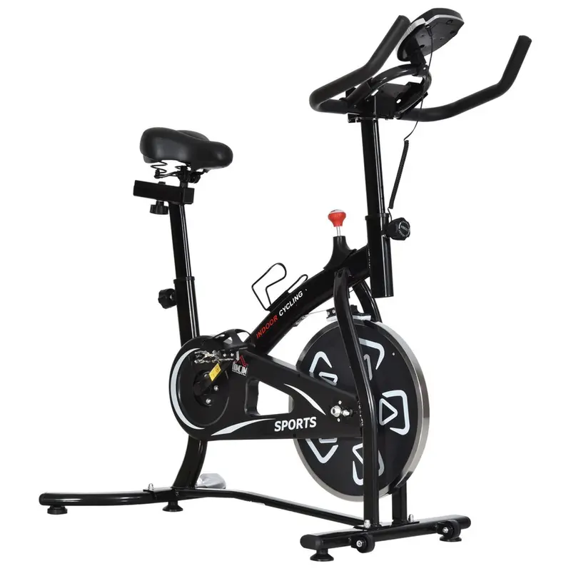 8-Level Belt-Drive Stationary Exercise Bike with LCD Monitor – Black