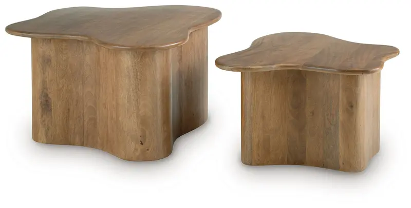 Abeford Brown Cocktail Table Set – Two Complementary Sizes