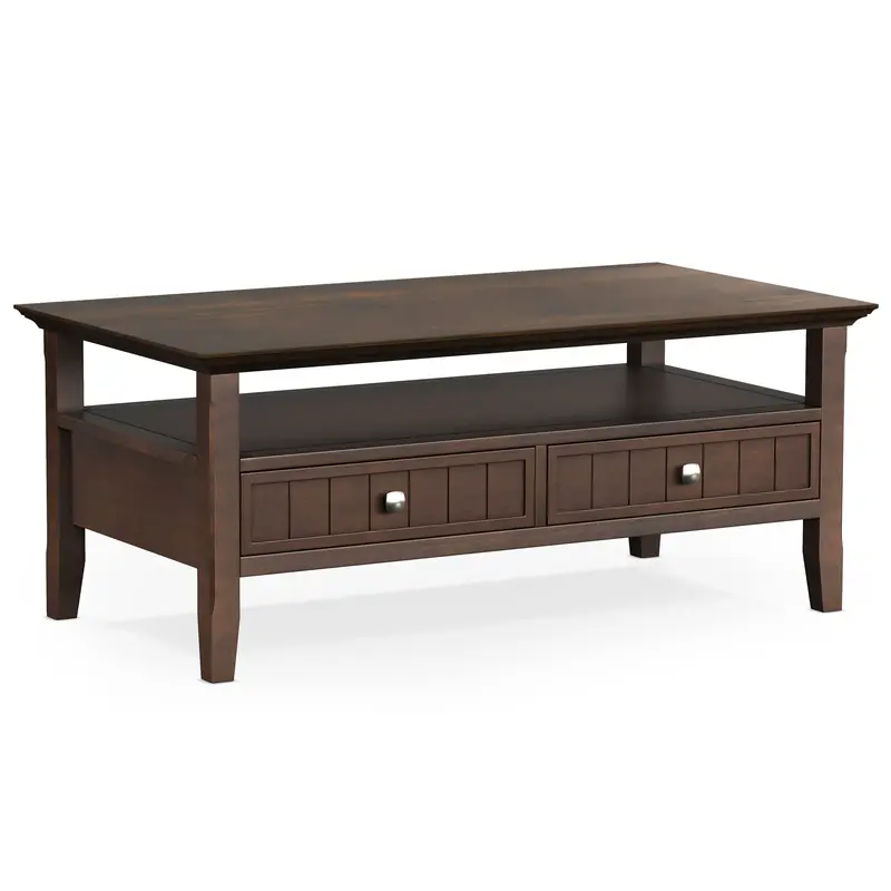 Acadian Brown Coffee Table with Convenient Drawer Storage