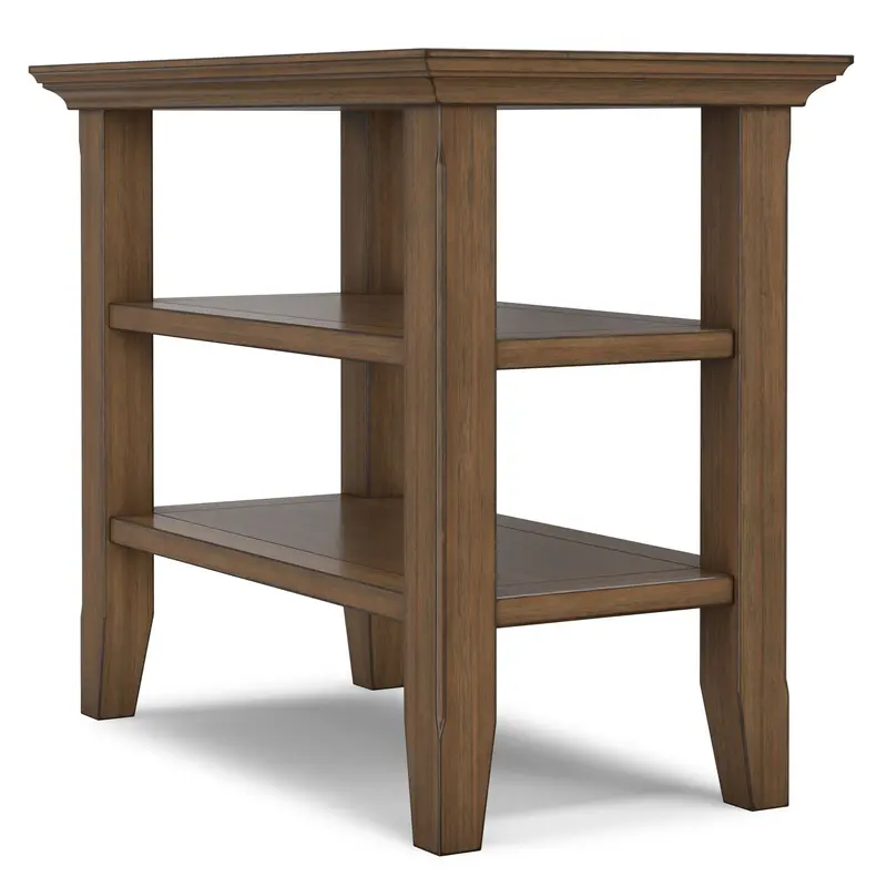 Acadian Narrow Side Table – Rustic Brown Timber Finish