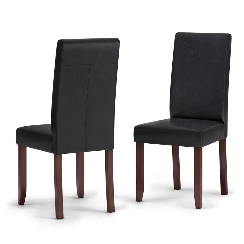 Acadian Parson Dining Chairs (2-Pack) – Distressed Black Finish
