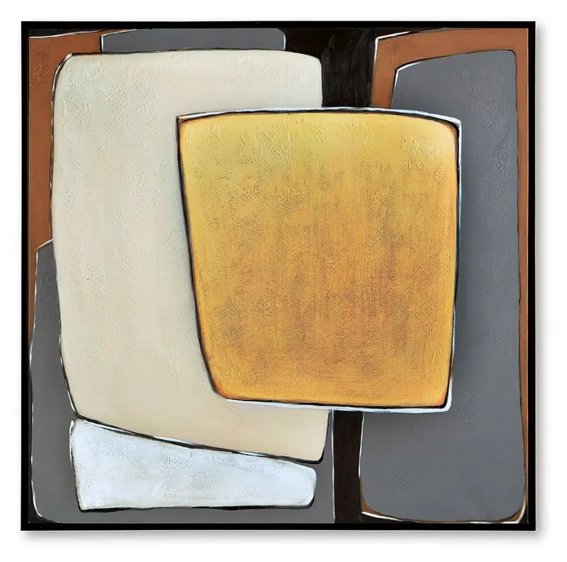 Actman Abstract Wall Art in Cream, Brown, and Gray Tones