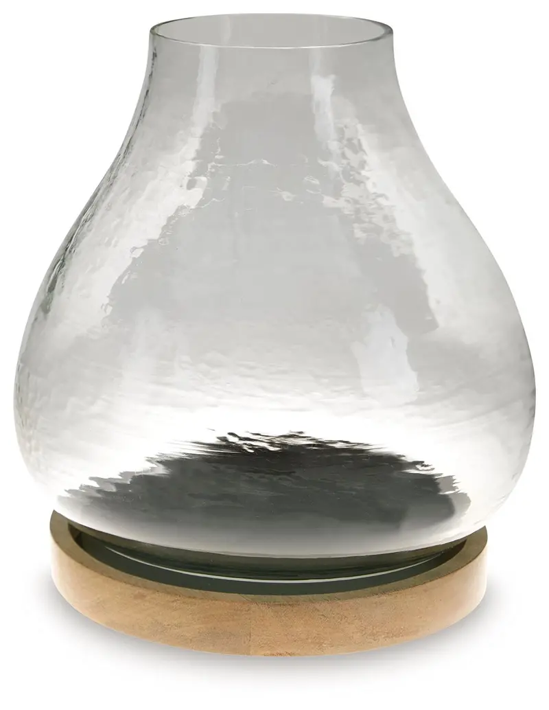 Adalisen Clear and Brown Glass Candle Holder
