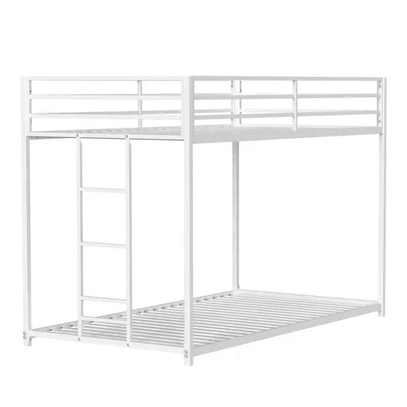 Adam Twin-Over-Twin Metal Bunk Bed with Safety Rails and Space-Saving Frame