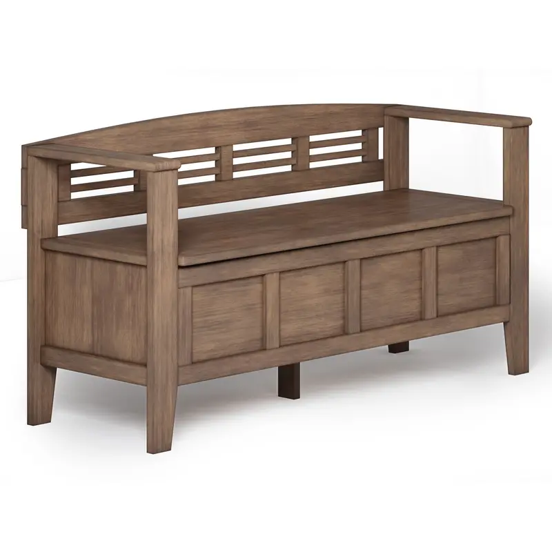 Adams Entryway Storage Bench in Rustic Natural Aged Brown