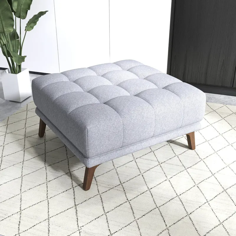 Addison Square Ottoman – Upholstered Mid-Century Accent Piece