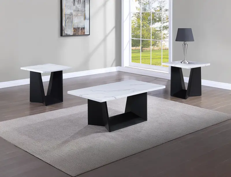 Adea Elegant Three-Piece Cocktail Table Set