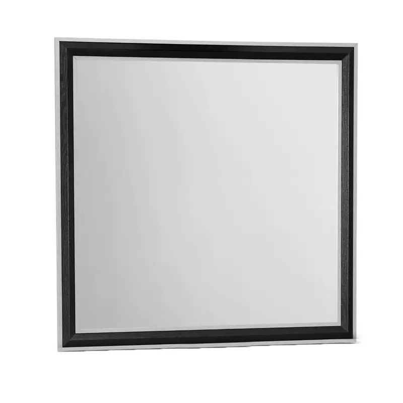 Adelaide Framed Wall Mirror in Gray and Black Metallic Finish