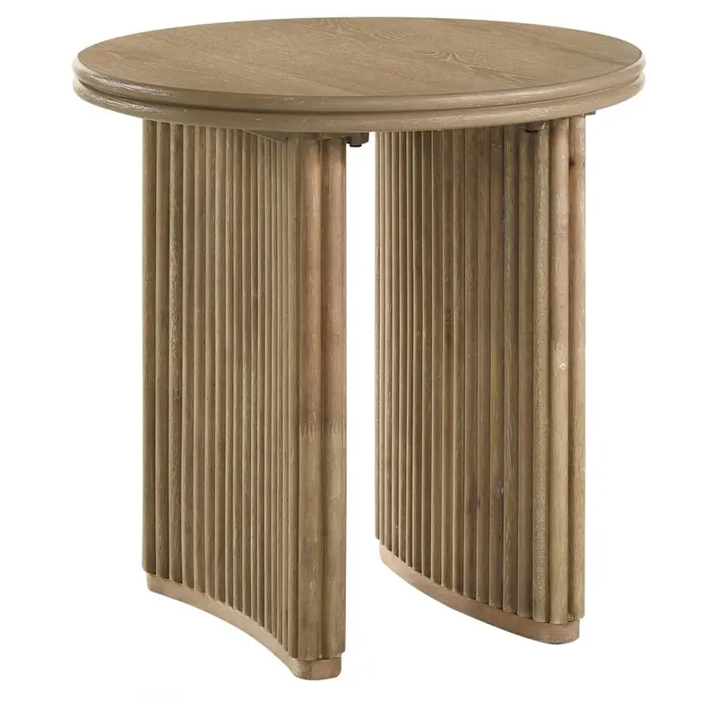 Adina Solid Wood Round Dining Table – Compact 53-Inch Distressed Brown Table