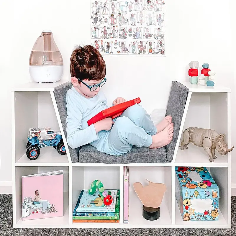 Adjustable Six-Section Bookshelf for Living Room or Study
