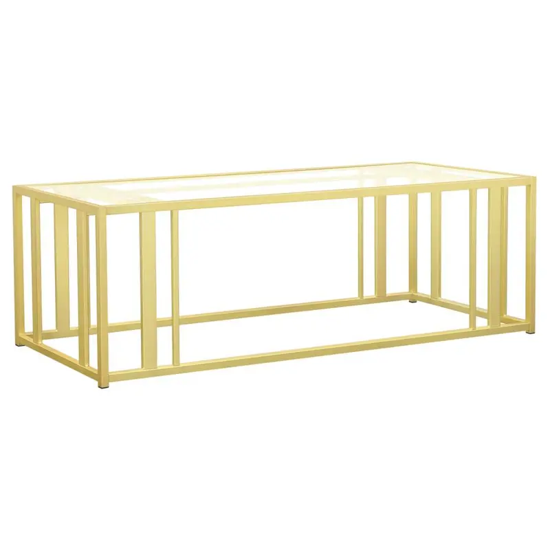 Adri Rectangular Glass Coffee Table with Slim Frame