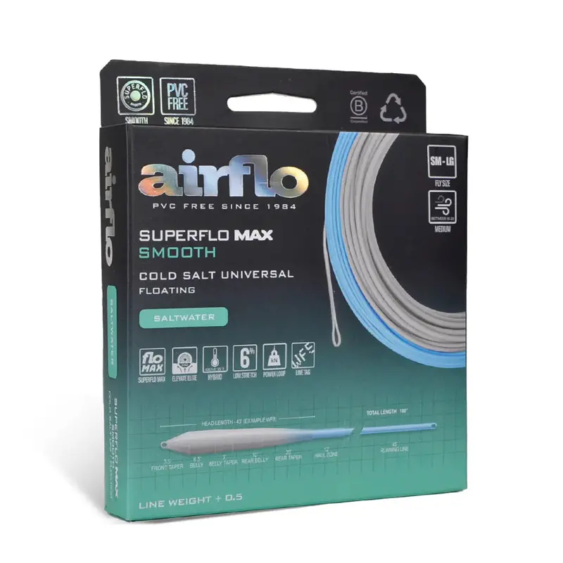 Airflo Superflo Max Smooth Cold Salt Line – Floating, Low-Temperature Optimized