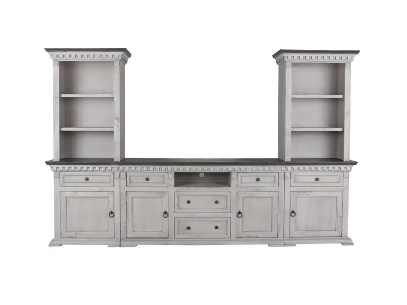 Alamo Three-Piece Entertainment Center with Open Shelving