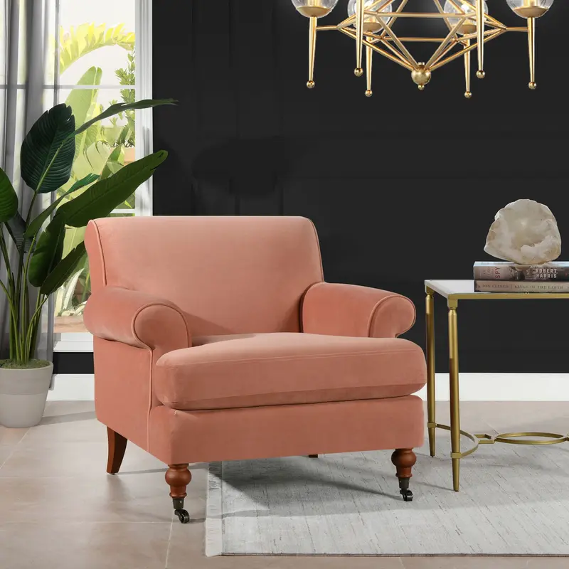 Alana Lawson Accent Armchair with Casters for Easy Mobility