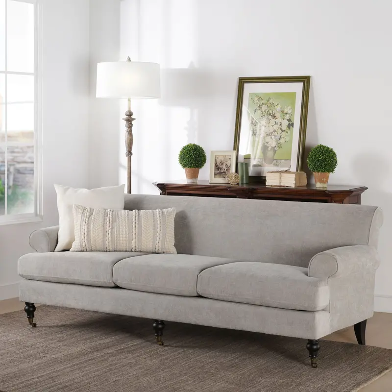 Alana Lawson Three-Cushion Tight-Back Sofa in Tailored Upholstery