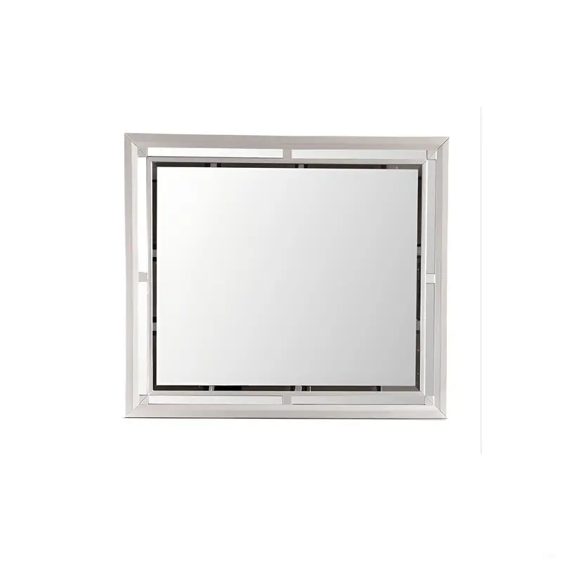 Alana Silver-Champagne Mirror with Lustrous Metallic Frame