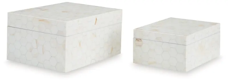 Aldenburg Cream Fabric Storage Box Set (2-Pack)